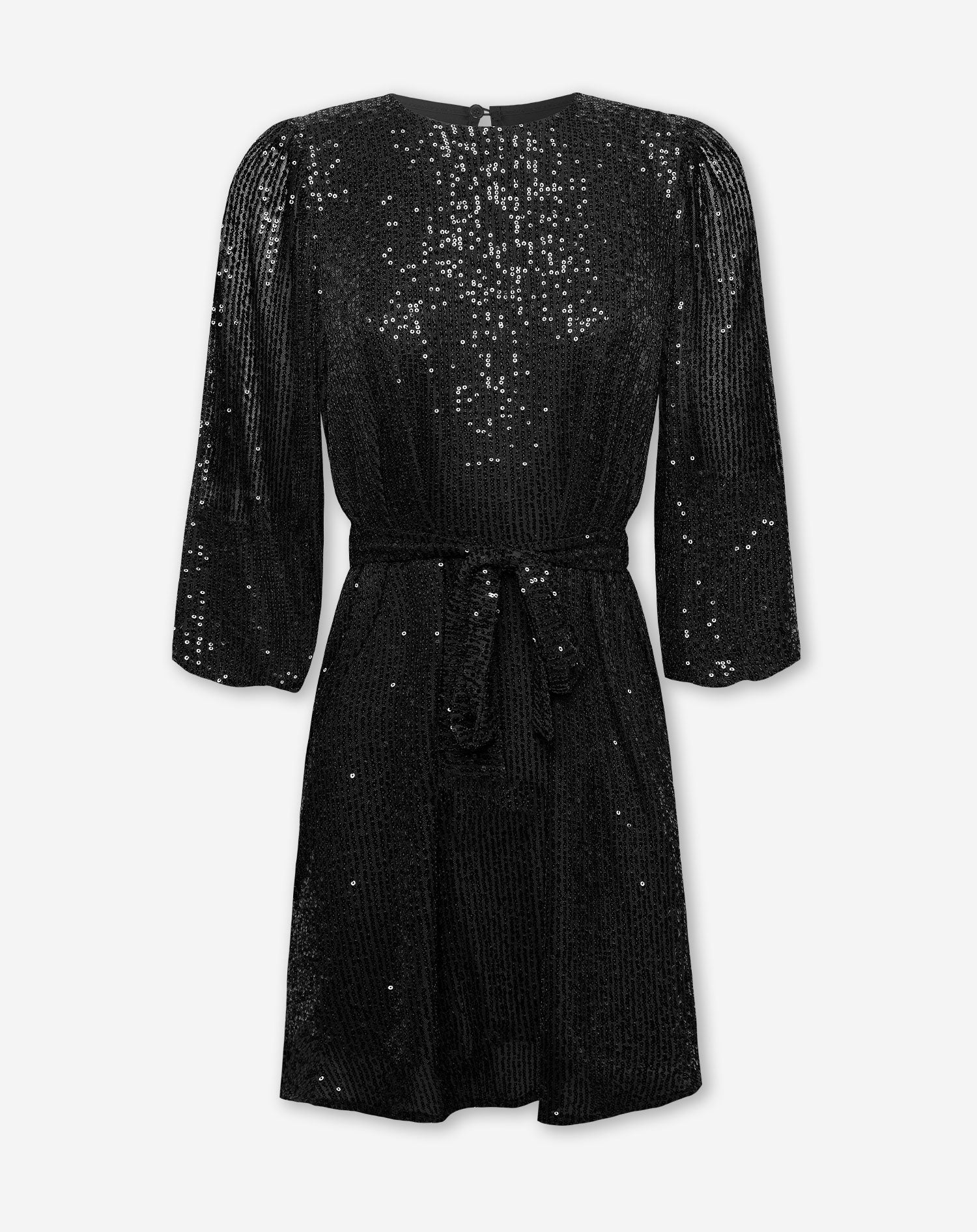 BODYLL BELTED SEQUIN DRESS BLACK