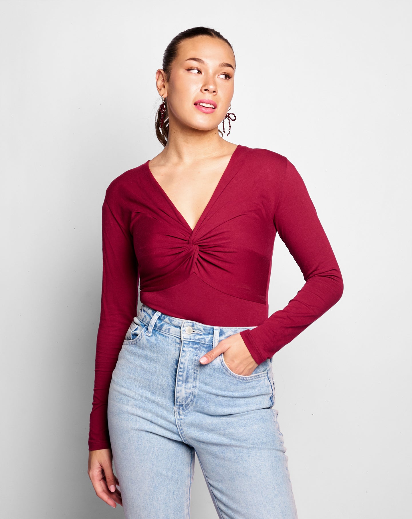 LINDY KNOTTED BODY BURGUNDY