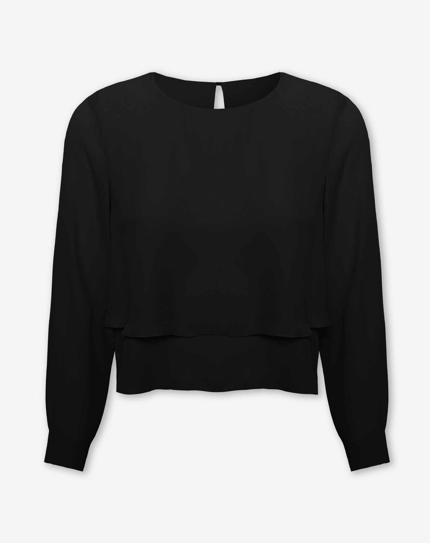 WENDE RUFFLE TOP BLACK