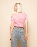 TAMAR OFF SHOULDER SHORT SLEEVE TOP LIGHT PINK