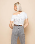 TAMAR OFF SHOULDER SHORT SLEEVE TOP WIT