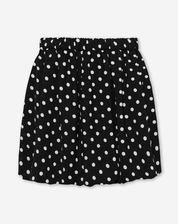 JULIE DOT BUBBLE HEM SKIRT ZWART