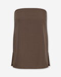 IZZY LINEN STRAPLESS TOP BRUIN