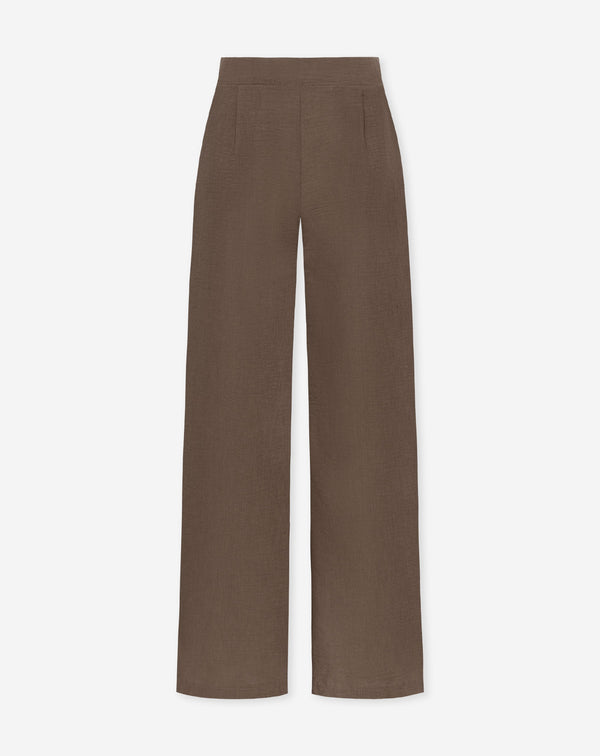 IZZY LINEN STRAIGHT LEG PANTS BRUIN