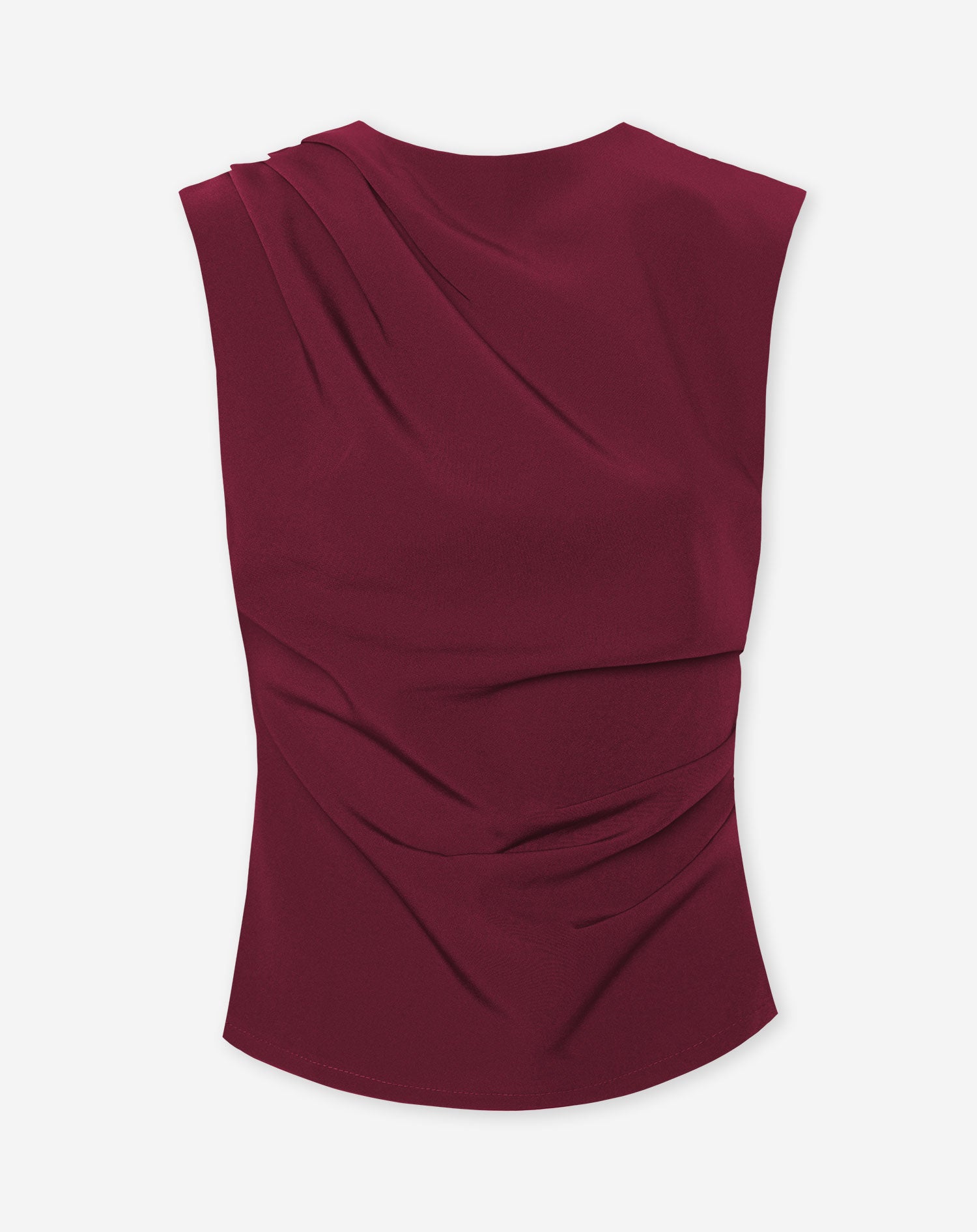 SOFIA RUCHED TOP BORDEAUX