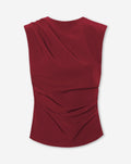 SOFIA RUCHED TOP BORDEAUX