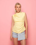 SOFIA RUCHED TOP BUTTER YELLOW