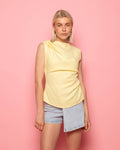 SOFIA RUCHED TOP BUTTER YELLOW