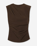SOFIA RUCHED TOP DARK BROWN
