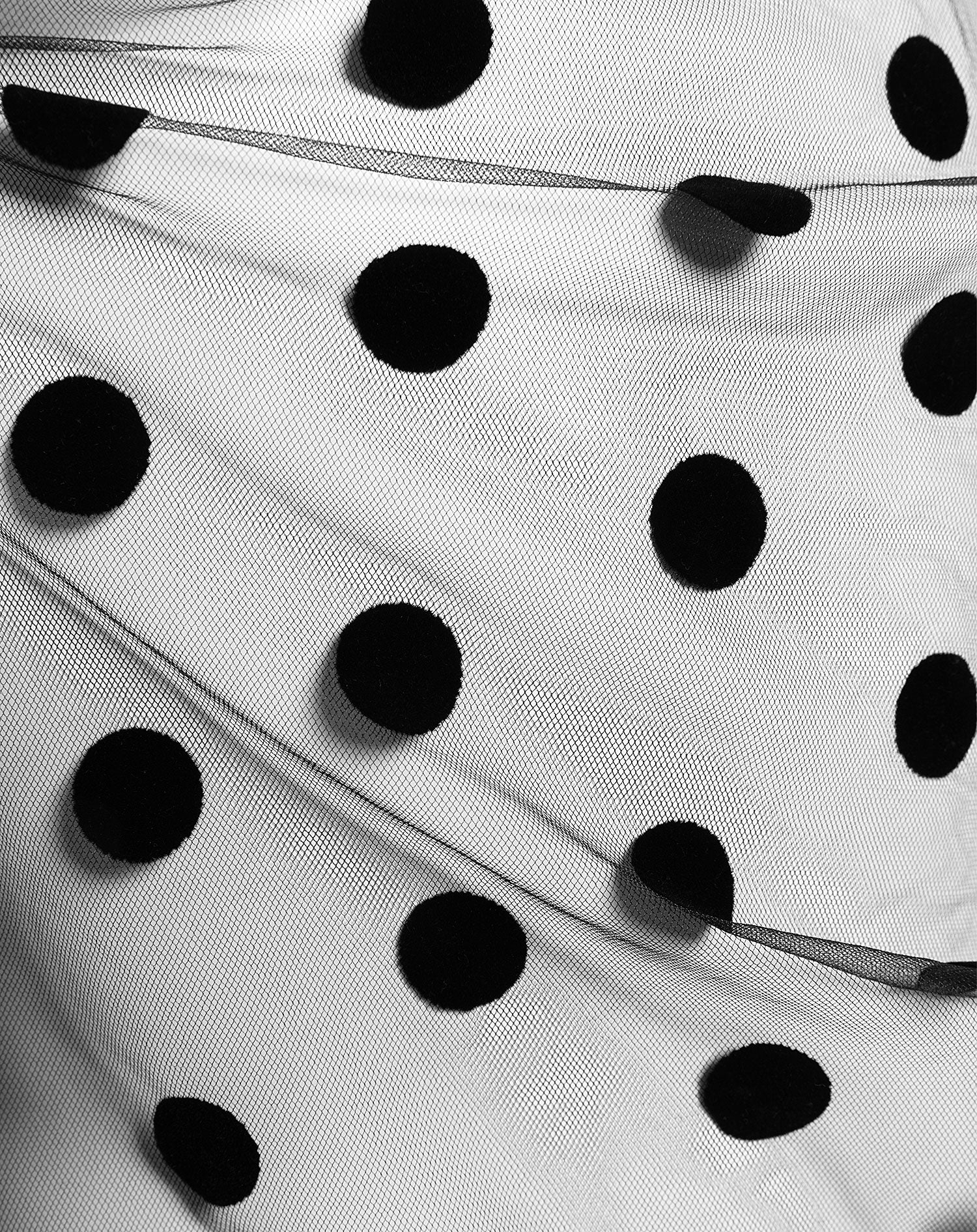 DOTS MESH TEE TOP BLACK