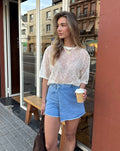 LACE TEE TOP CRÈME