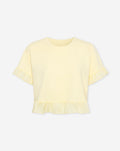 CONTRAST RUFFLE TEE BUTTER YELLOW