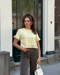 CONTRAST RUFFLE TEE BUTTER YELLOW