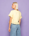 CONTRAST RUFFLE TEE BUTTER YELLOW