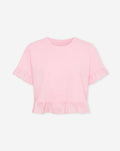 CONTRAST RUFFLE TEE LIGHT PINK
