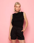 TAMAR DRAPED TOP BLACK