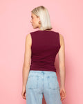 TAMAR DRAPED TOP BURGUNDY