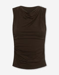 TAMAR DRAPED TOP DONKERBRUIN