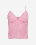 MANOU BRODERIE CAMI TOP ROZE
