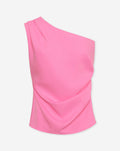 SOFIA ONE SHOULDER RUCHED TOP PINK