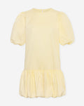 POPLIN PUFF SLEEVE DRESS BUTTER YELLOW