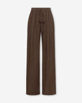 CARMEN LINEN WIDE LEG PANTS BROWN