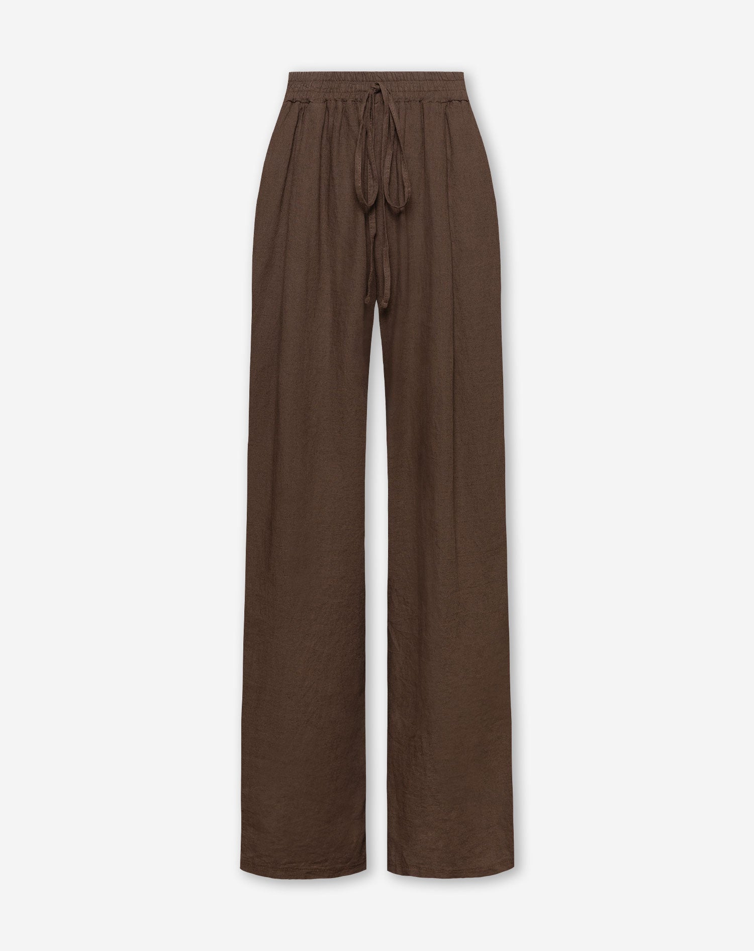 CARMEN LINEN WIDE LEG PANTS BRUIN