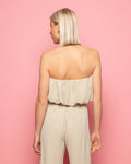 JULIE BUBBLE HEM BANDEAU TOP BEIGE