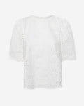 MAJKA FLOWER PUFF SLEEVE TOP WHITE