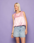 SATIN BUBBLE HEM TOP LICHTROZE