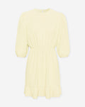 JULIE PUFF SLEEVE RUFFLE DRESS BUTTER YELLOW
