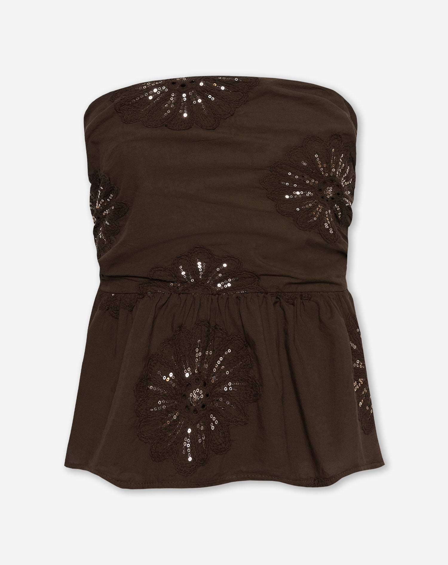 JODIE FLOWER PEPLUM TOP BRUIN