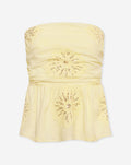JODIE FLOWER PEPLUM TOP BUTTER YELLOW