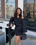 BUBBLE HEM SKIRT ZWART