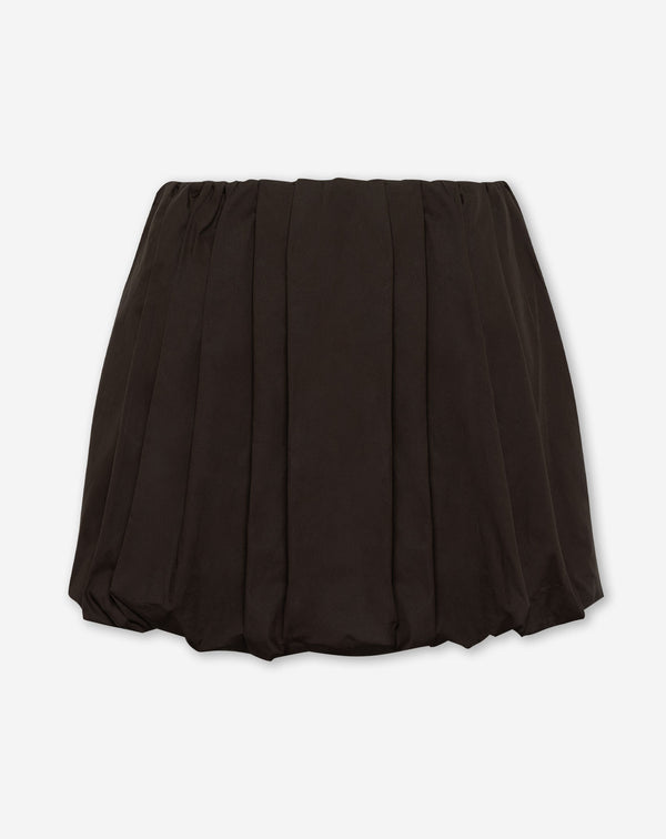 BUBBLE HEM SKIRT BRUIN