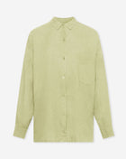 CARMEN LINEN OVERSIZED BLOUSE LIGHT OLIVE