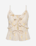 FLOWER COTTON RUFFLE CAMI TOP BOTERGEEL