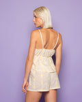 FLOWER COTTON RUFFLE CAMI TOP BOTERGEEL