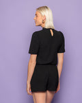 JULIE SHORT SLEEVE TOP BLACK