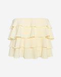 JULIE STRAPLESS RUFFLE TOP BUTTER YELLOW