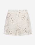 FLOWER SEQUIN CROCHET SHORTS CRÈME