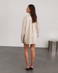 STRIPE OVERSIZED BLOUSE BRUIN