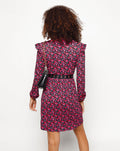MAY BUTTON DRESS ROZE FLOWERS