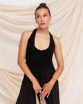 TAMAR HALTER TOP BLACK