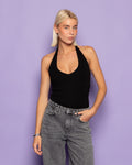 TAMAR HALTER TOP BLACK
