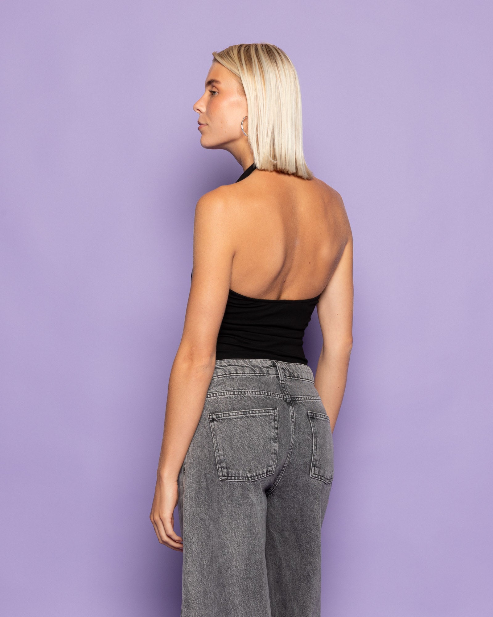 TAMAR HALTER TOP ZWART