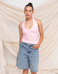 TAMAR HALTER TOP LIGHT PINK