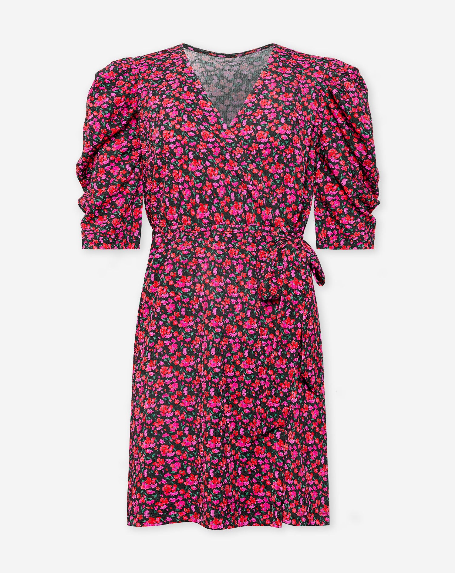 MAY PUFF SLEEVE DRESS PINK FLOWERS