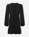 JULIE RUFFLE BOWS DRESS ZWART