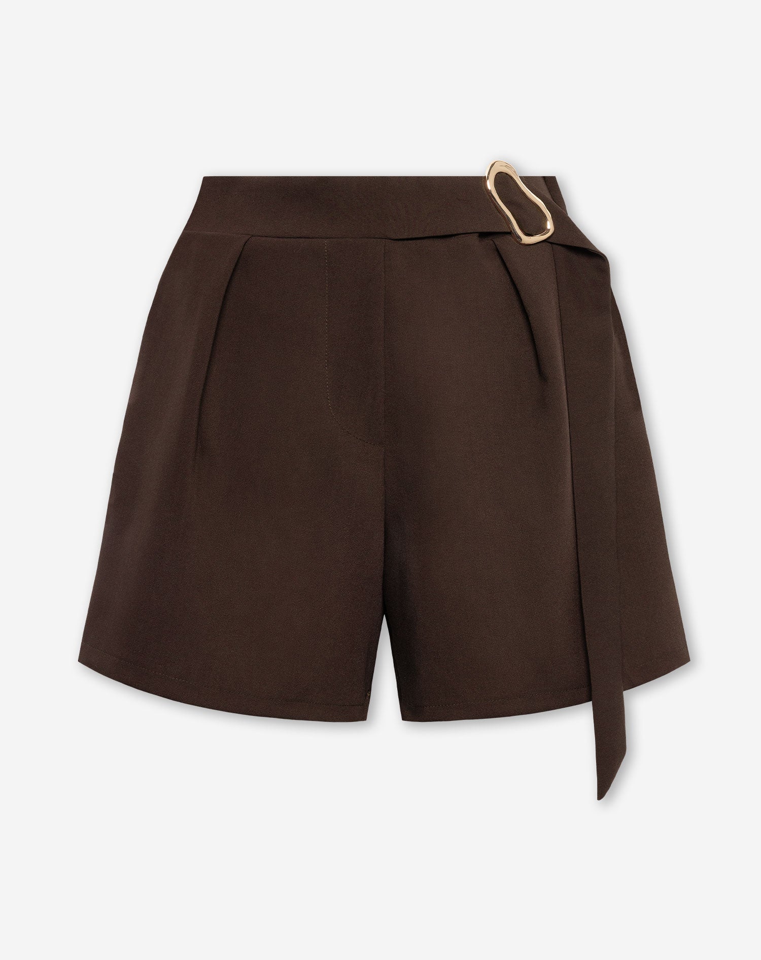 PHOEBE BUCKLE SHORTS BROWN
